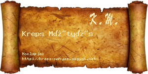 Kreps Mátyás névjegykártya